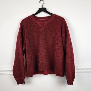 American Eagle Nwt Sherpa Fleece Lined Crewneck Pullover Size Medium